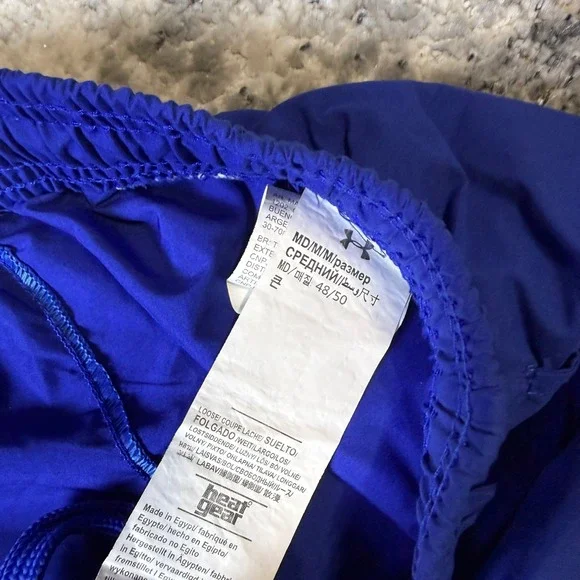 Under Armour Mens Athletic Shorts Royal Blue Loose Fit Medium 10in Inseam - Picture 4 of 6